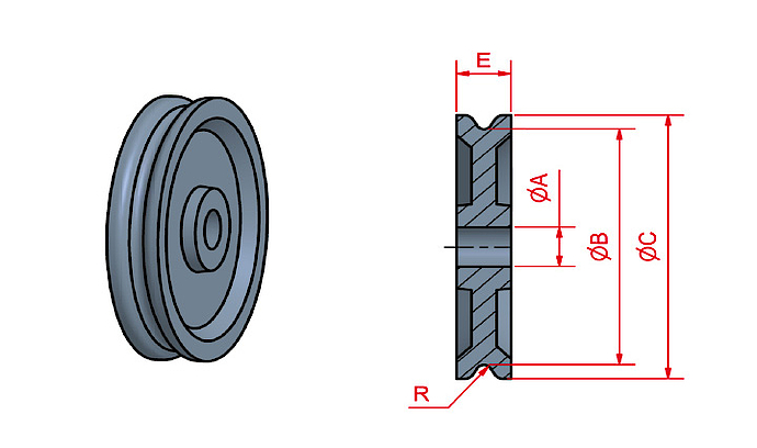 LP pulley without bearing