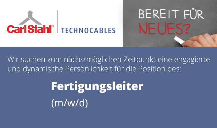 Stellenangebot Fertigungsleiter (m/w/d)