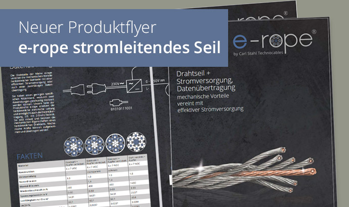 Neuer Flyer: Stromleitendes Drahtseil - e-rope