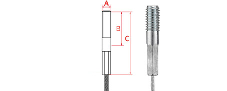 Suspension cable with thread