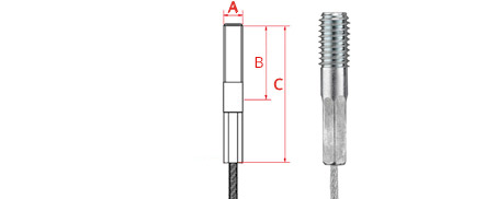 Suspension wire with thread