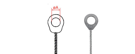 Suspension cable with drawbar eye