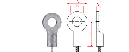 Die-cast eyelet Technocables