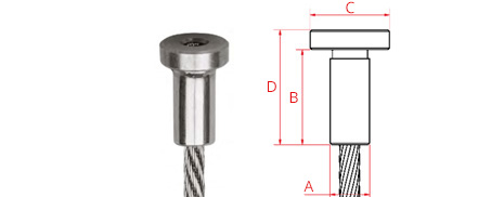 swaged shank end stop rope