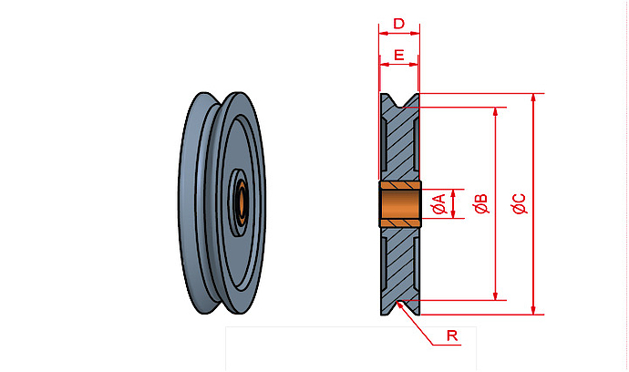 Rollen-Umlenkrolle - 7514 series - Carl Stahl GmbH - für Stahlseil /  vertikal