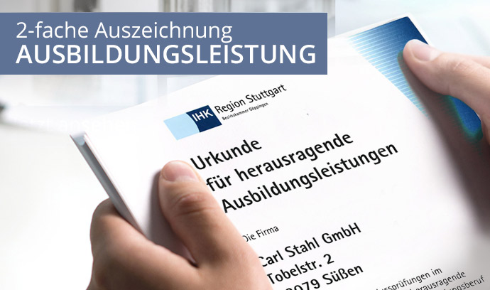 Auszeichnung für herausragende Ausbildungsleistungen